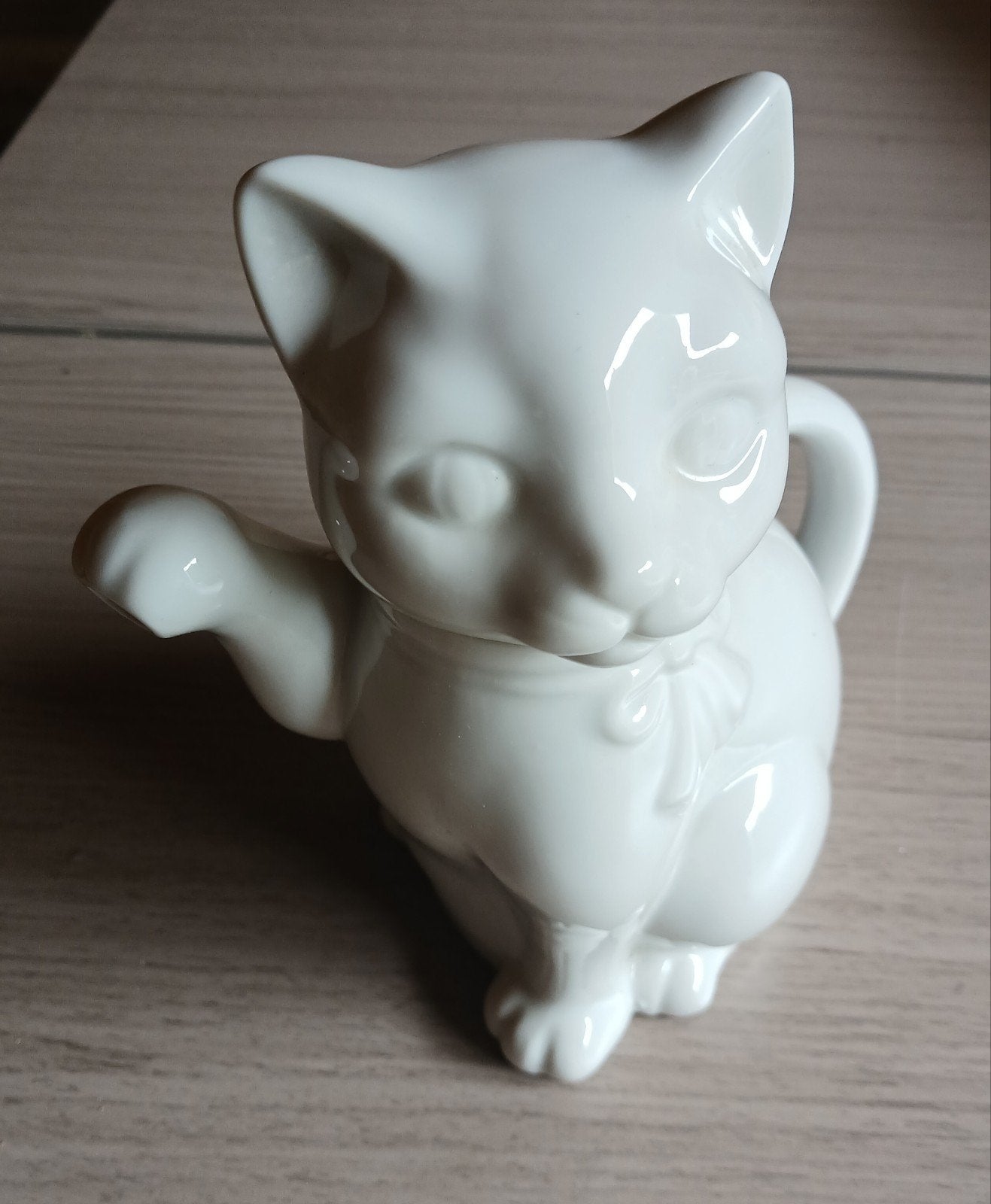 Vintage Schattige witte kat theepot/melkkan, Ophalen of Verzenden