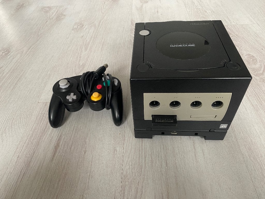 Nintendo Gamecube Console + Gameboy Player, Gebruikt, Verzenden, Zwart, Met GameBoy player