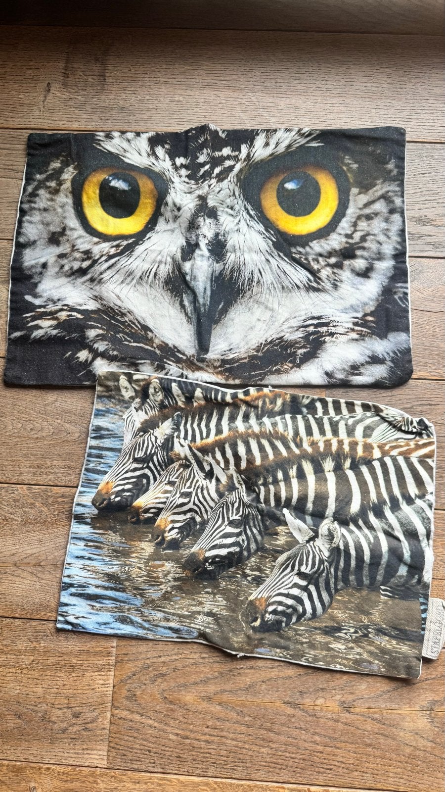 Set van 2 kussensloop met dierenprint, Overige merken, Gebruikt, Meerkleurig, Met print