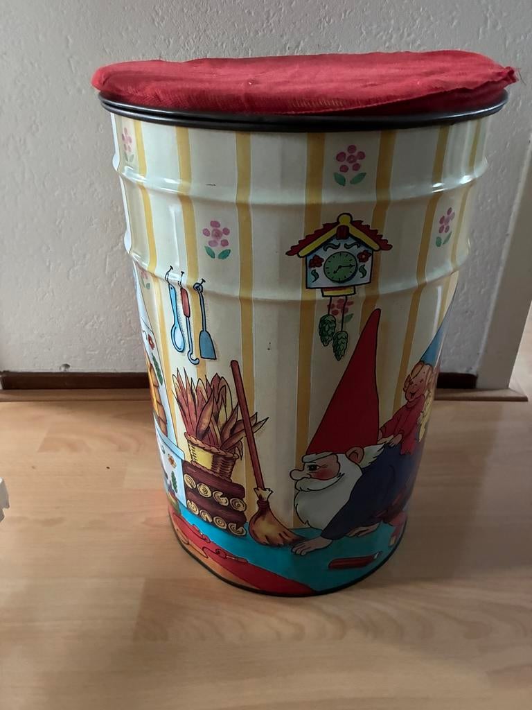 Vintage kabouter prullenbak/opbergton, Ophalen, Vintage, Gebruikt, Meerkleurig