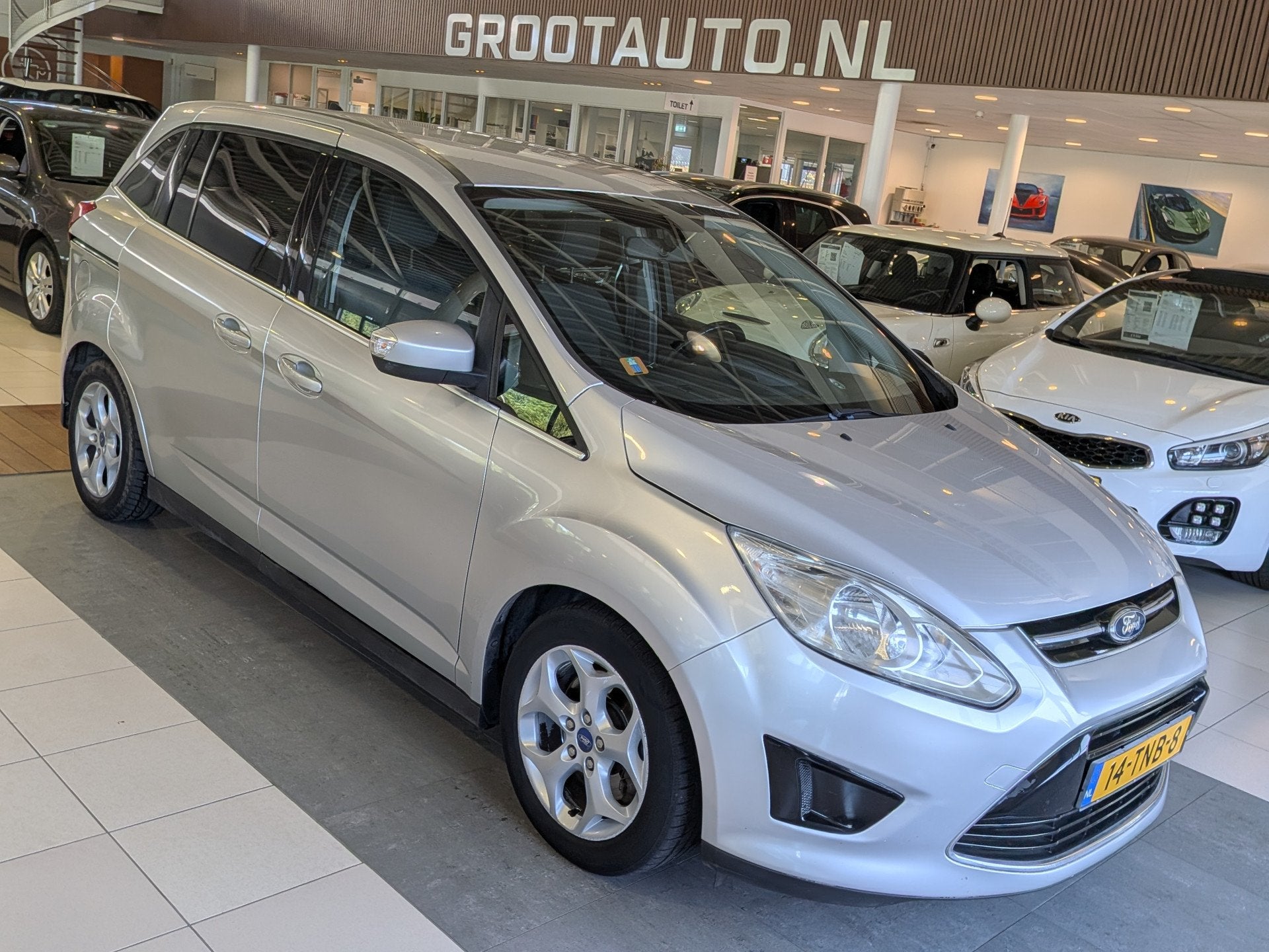 Ford Grand C-Max 1.6 Lease Trend 7p. 7 Persoons, Airco, Crui, Auto's, Ford, Voorwielaandrijving, Stof, Gebruikt, 750 kg