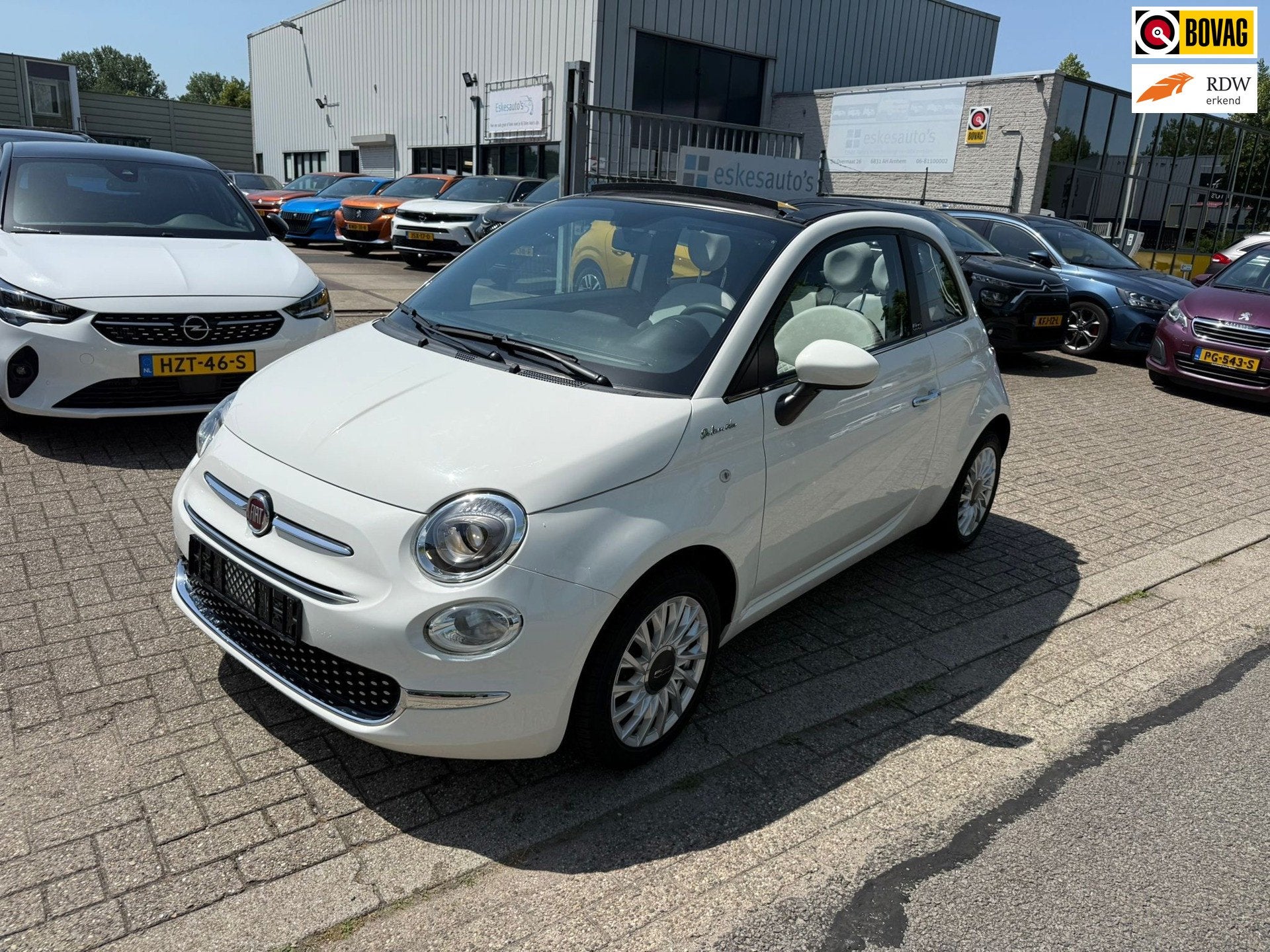 Fiat 500 C 1.0 Hybrid Dolcevita, Navigatie, Airco, 1ste eige, Auto's, Fiat, Gebruikt, Cabriolet, 4 stoelen, Leder en Stof
