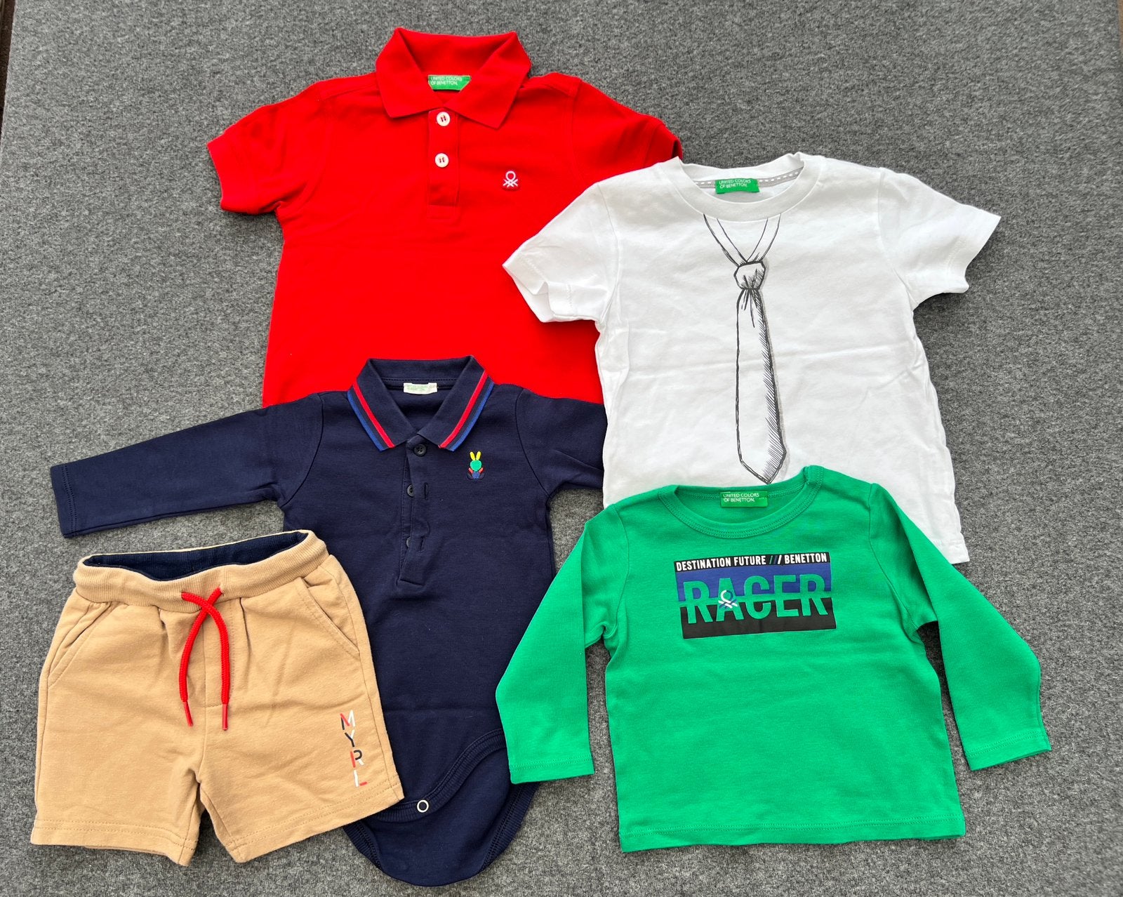 Merkkleding pakket maat 80 – Mayoral &Benetton – 5-delig, Ophalen of Verzenden, Zo goed als nieuw, Jongetje, Shirtje of Longsleeve