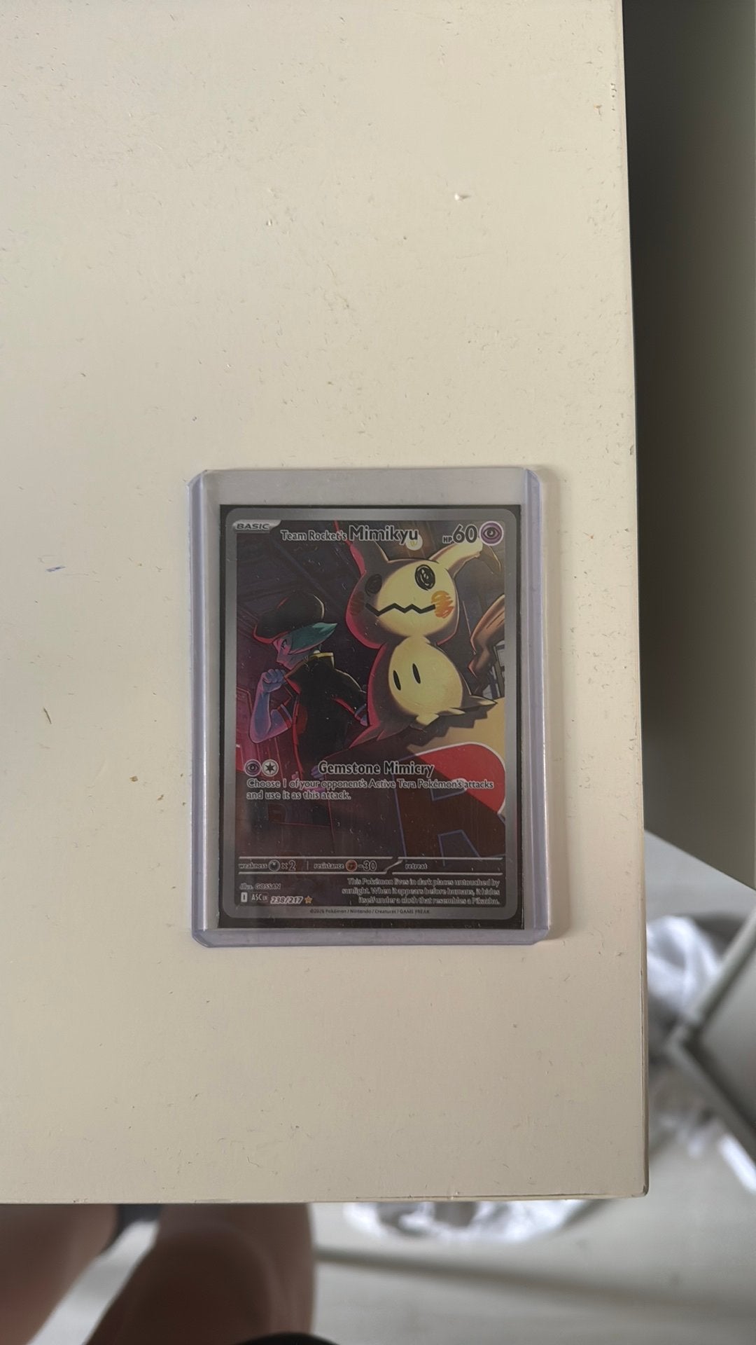 Mimikyu team rocket kaart, Antiek en Kunst, Ophalen of Verzenden