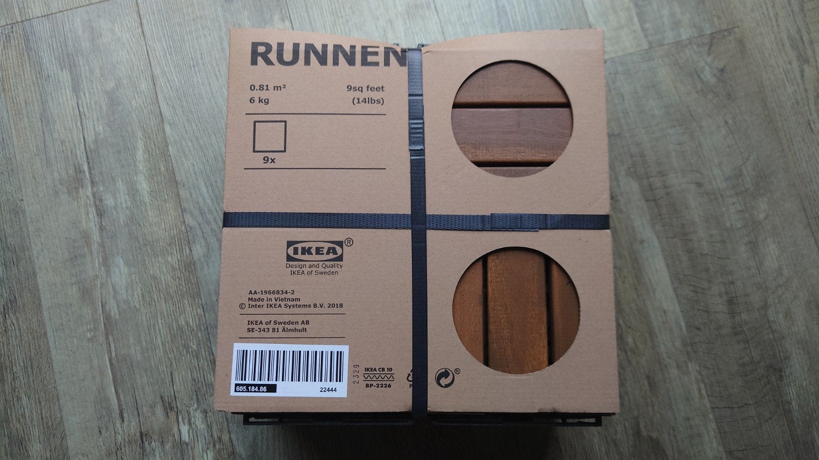 IKEA RUNNEN Vlondertegels - 9 stuks, nieuw in doos, Ophalen of Verzenden, Nieuw, Hout