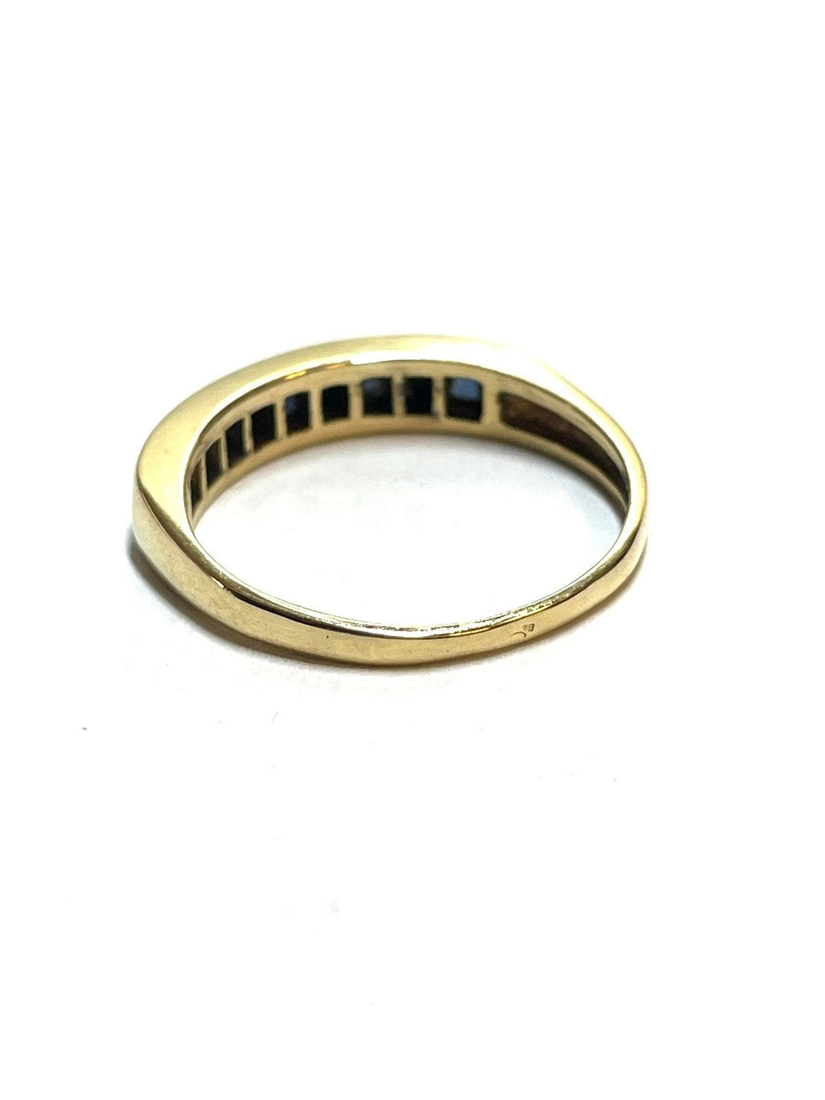 14k gouden ring met saffier en diamant, -, -, Ophalen of Verzenden, Zo goed als nieuw