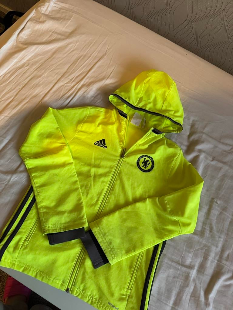 Adidas Chelsea Trainingsjas Maat 140 Geel, Ophalen of Verzenden, Gebruikt, Jongen of Meisje