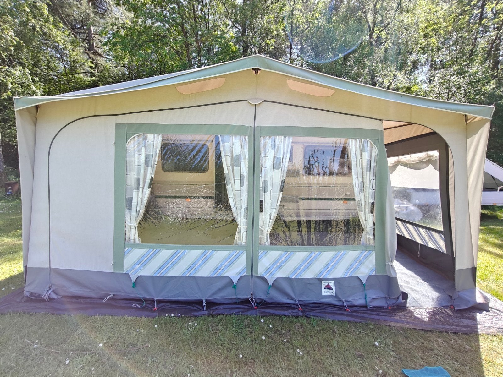 Dorema voortent maat 9 goede staat groen grijs, Caravans en Kamperen, Ophalen