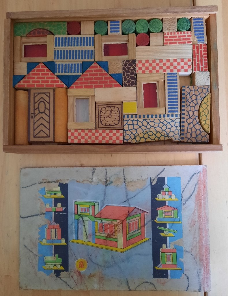 OUDE HOUTEN BLOKKENDOOS, Ophalen of Verzenden