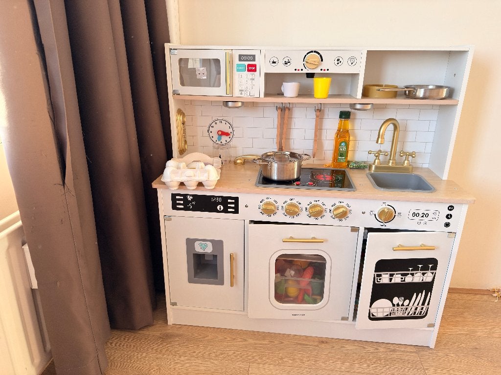 Kinderspeelkeuken met accessoires 85x30x88 mamabrum, Ophalen, Zo goed als nieuw, Kunststof, Speelkeuken