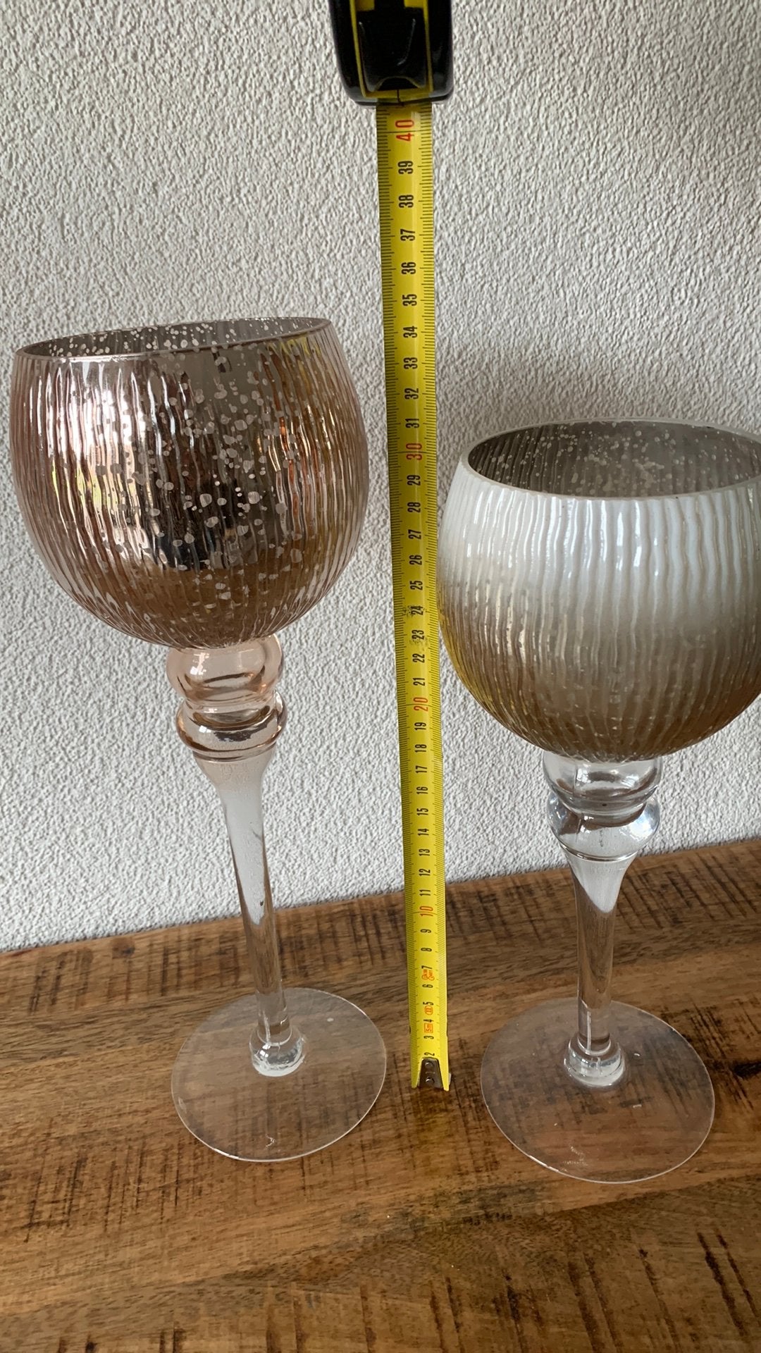 Mooie windlichten van glas, Ophalen, Windlicht, Goud, Glas