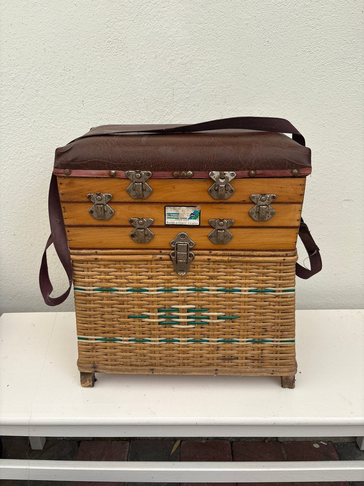 Vintage Viskoffer / Visgerei Koffer met Inhoud, Watersport en Boten, Ophalen, Gebruikt, Koffer of Tas
