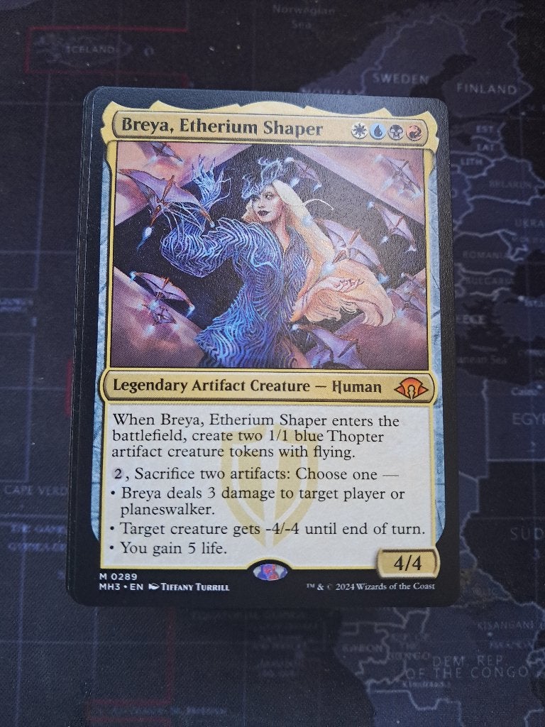 MTG commander Budget Deck Breya blauw rood zwart wit enchant, Ophalen of Verzenden, Zo goed als nieuw, Speeldeck