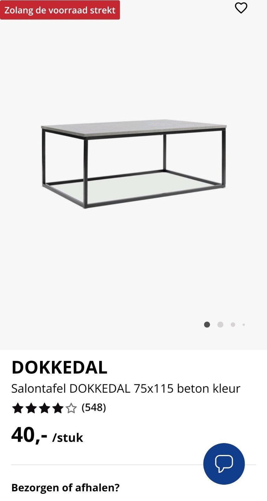 JYSK Dokkedal salontafel - Zo goed als nieuw, Huis en Inrichting, Tafels | Salontafels, Ophalen, 100 tot 150 cm, 50 tot 100 cm