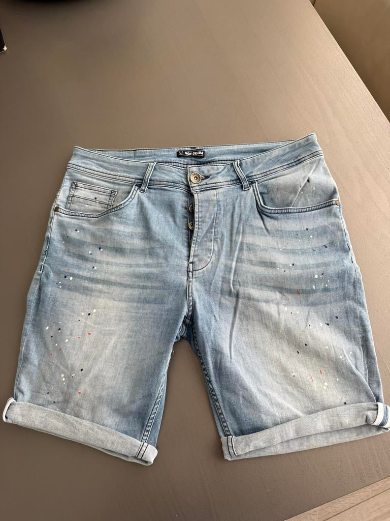 Non grada jeans short maat 36 korte broek xl, Ophalen of Verzenden, Zo goed als nieuw, Blauw, W36 - W38 (confectie 52/54)