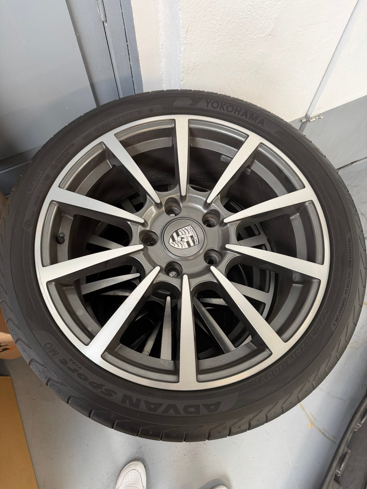 Porsche Velgen met Yokohama Advan Sport Banden 275/35ZR19, Gebruikt, 275 mm, Banden en Velgen, Personenwagen