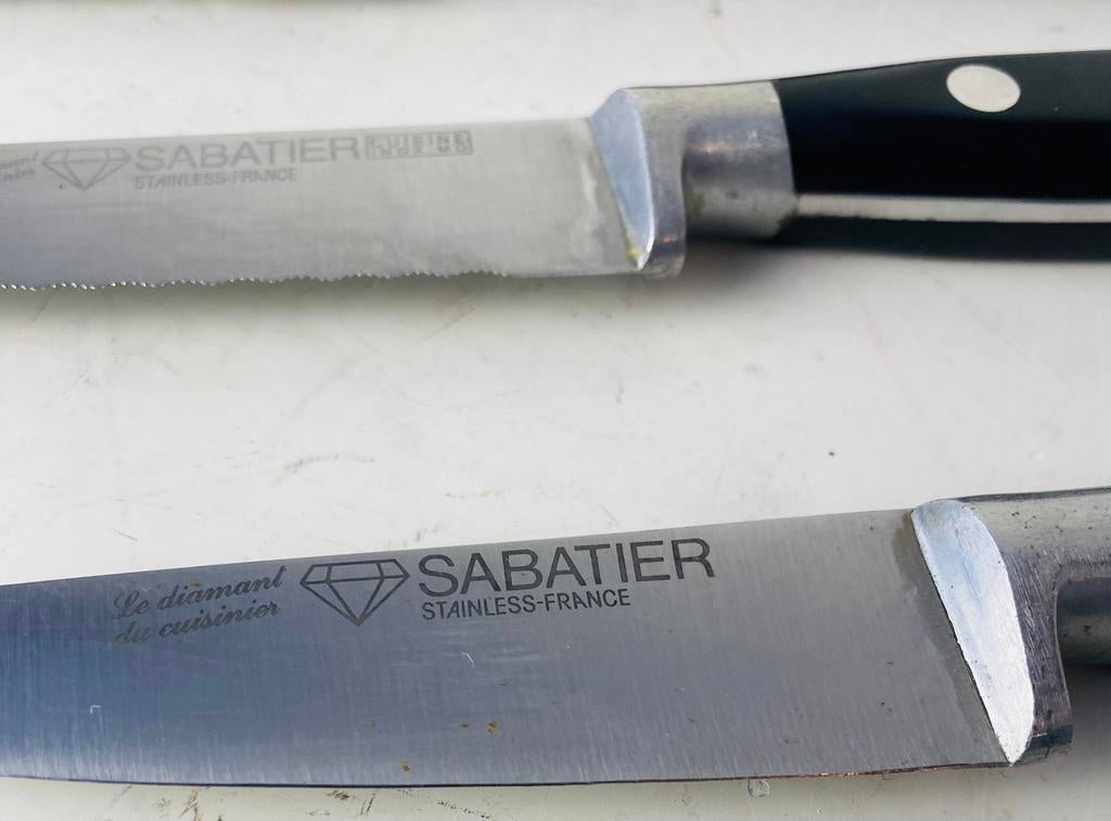 Sabatier France messenset met houten messenblok, Gebruikt, Frankrijk, Ophalen of Verzenden, Onbekend