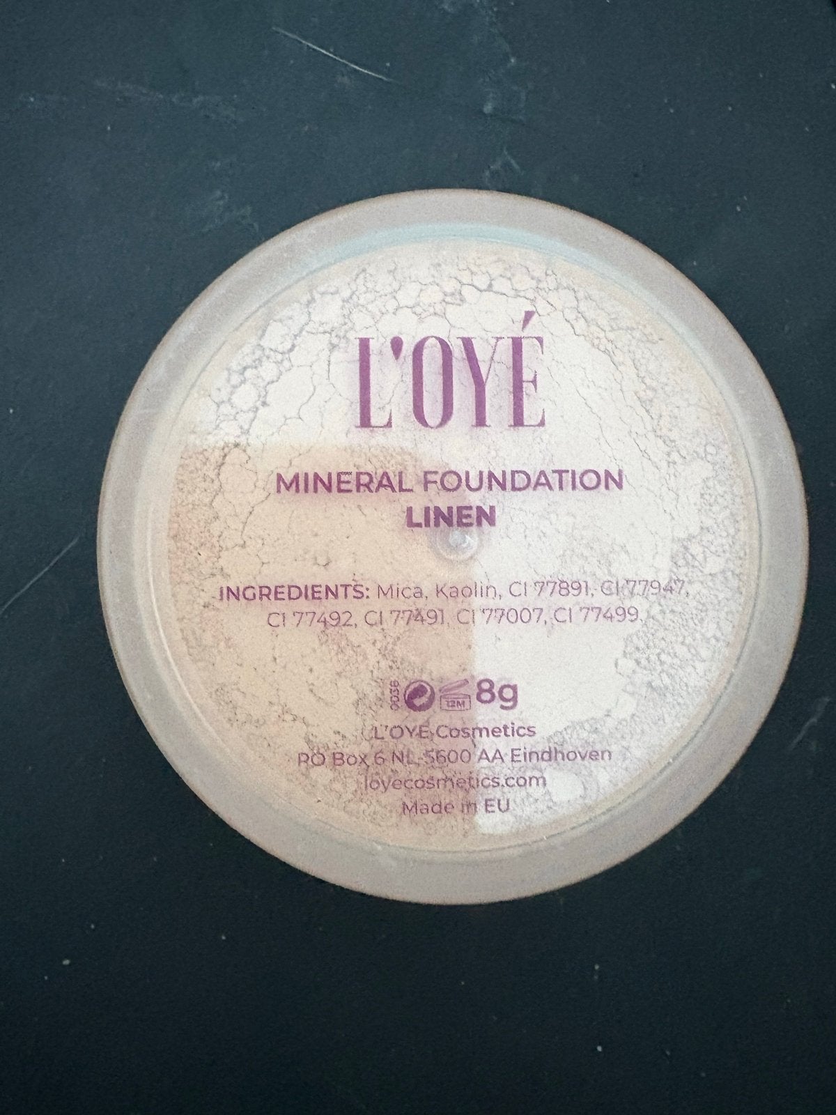 L'OYÉ Minerale Foundation - Linen, Overige kleuren, Gehele gezicht, Ophalen of Verzenden, Zo goed als nieuw