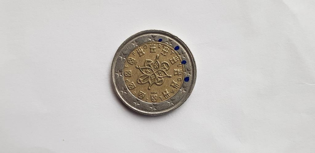 2 euro Portugal 2002 met misslag, Ophalen of Verzenden, Portugal, 2 euro, Losse munt