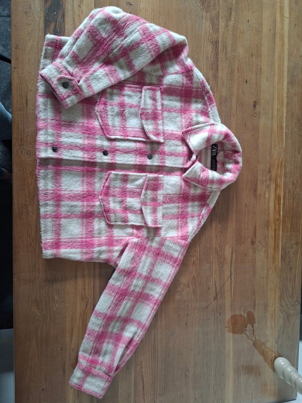 Zara geruite shacket roze/wit - Maat M, Maat 38/40 (M), Zara, Ophalen of Verzenden, Zo goed als nieuw