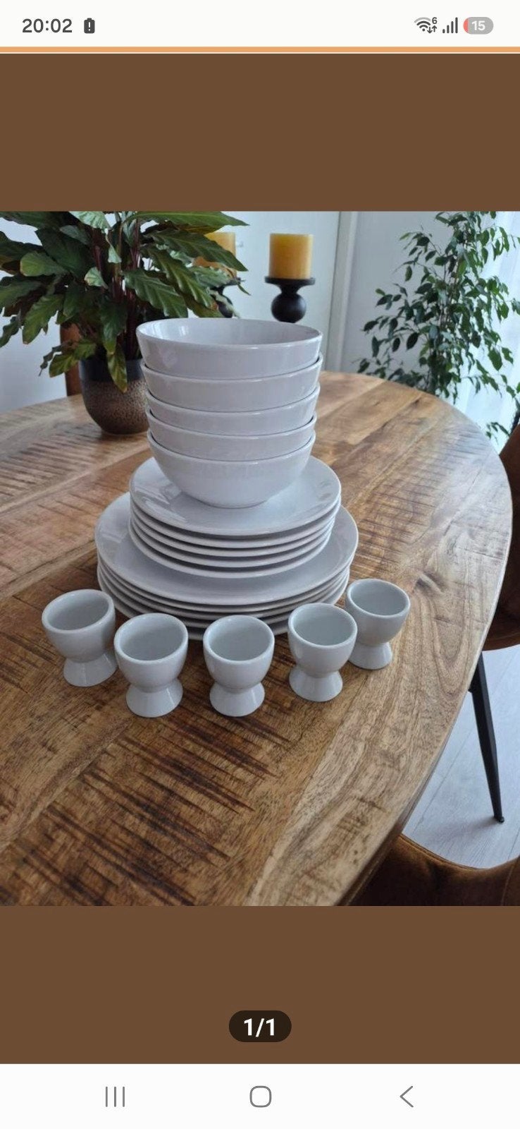 Servies wit 5 delig, Ophalen