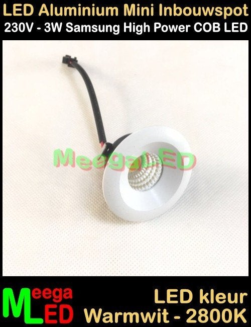 LED Tiny House mini inbouwspot spot COB 230V 3watt WW M18N, Huis en Inrichting, Lampen | Spots, Overige materialen, Nieuw, Overige fittingen