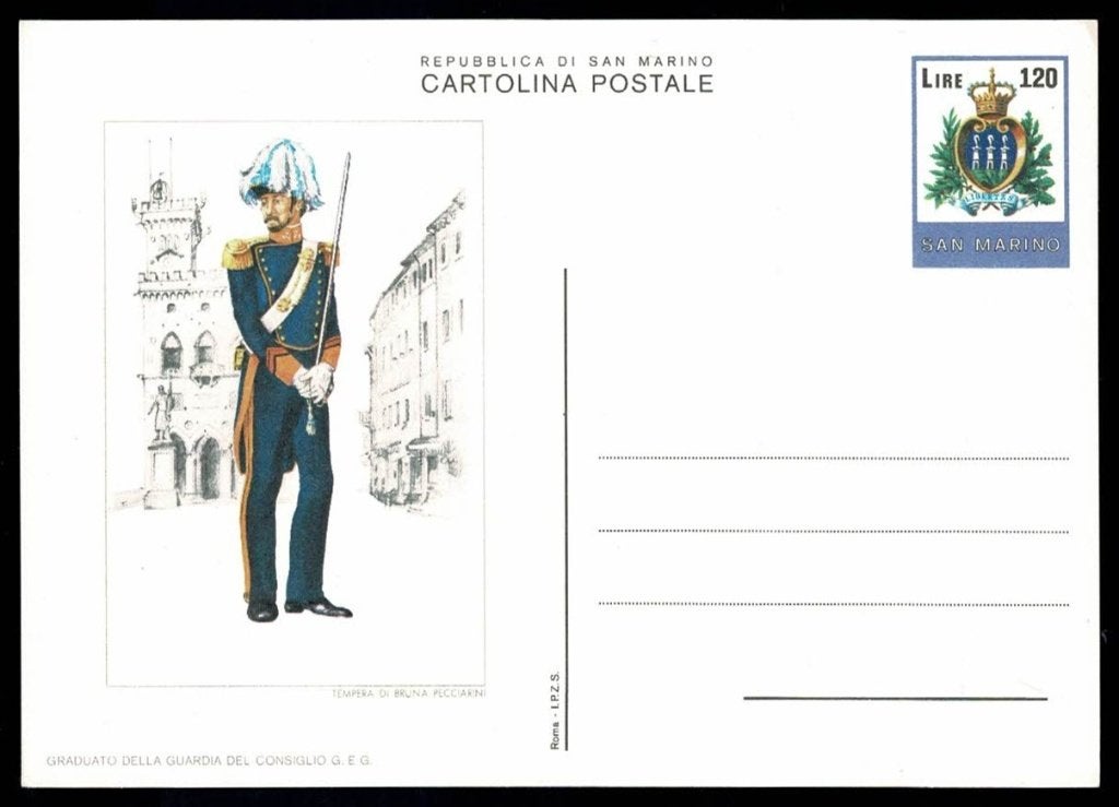 Uniform : San Marino - briefkaart - Graduato della Guardia, Ophalen of Verzenden, Landmacht, Nederland, Foto of Poster