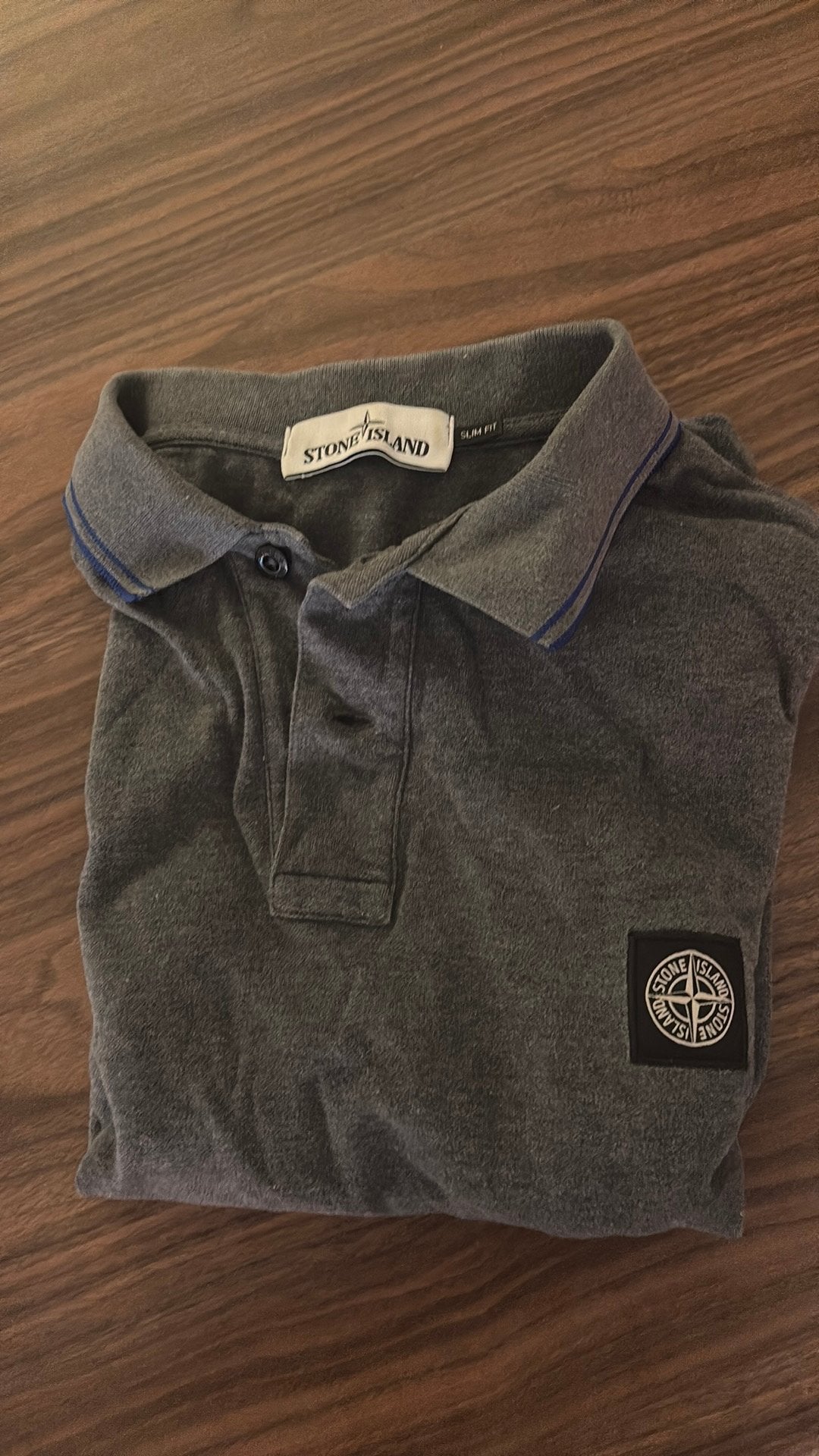 Grijze Stone Island Polo - Slim Fit L, Ophalen of Verzenden, Zo goed als nieuw, Grijs