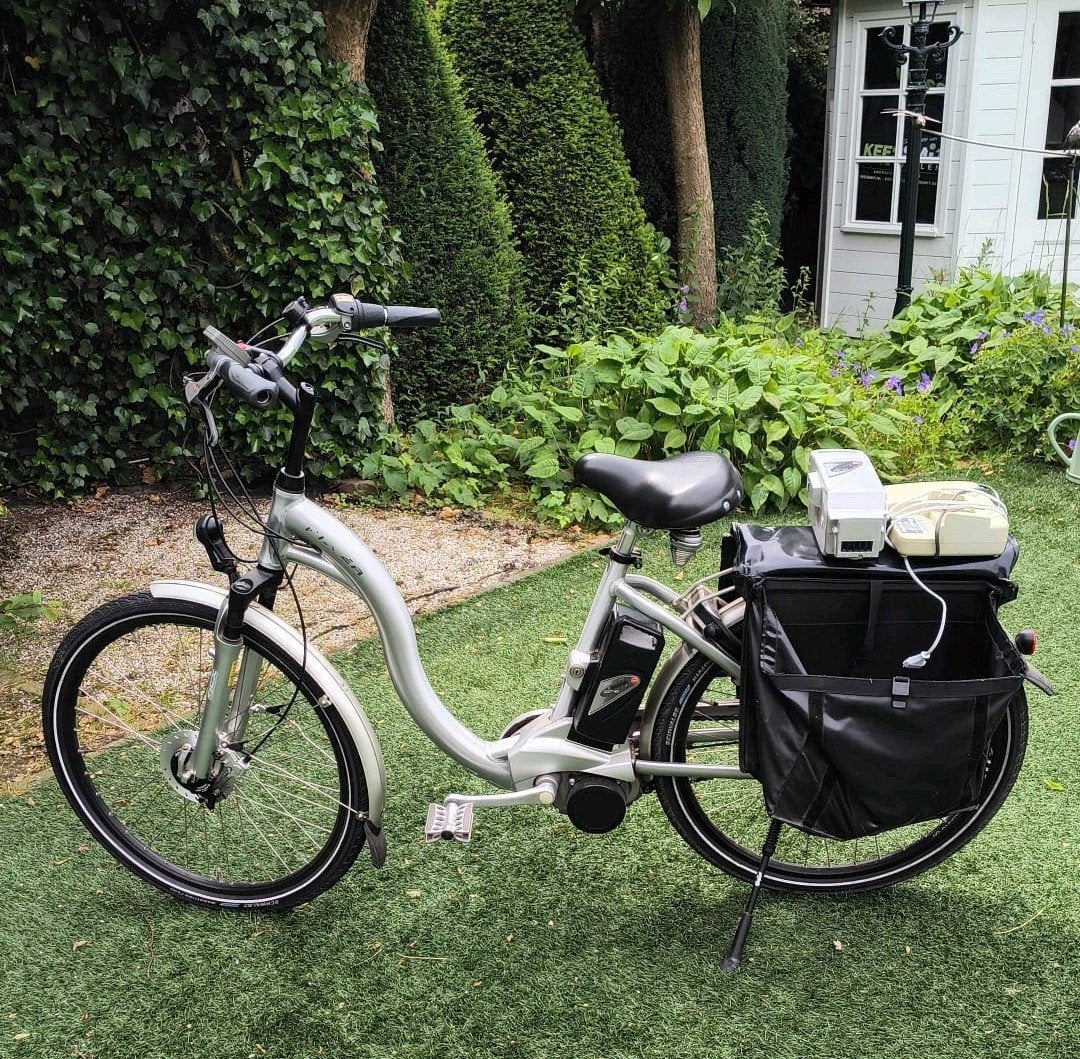Compacte elektrische Flyer fiets met lage instap en 2 accu's, Minder dan 47 cm, Ophalen, Gebruikt, Overige merken