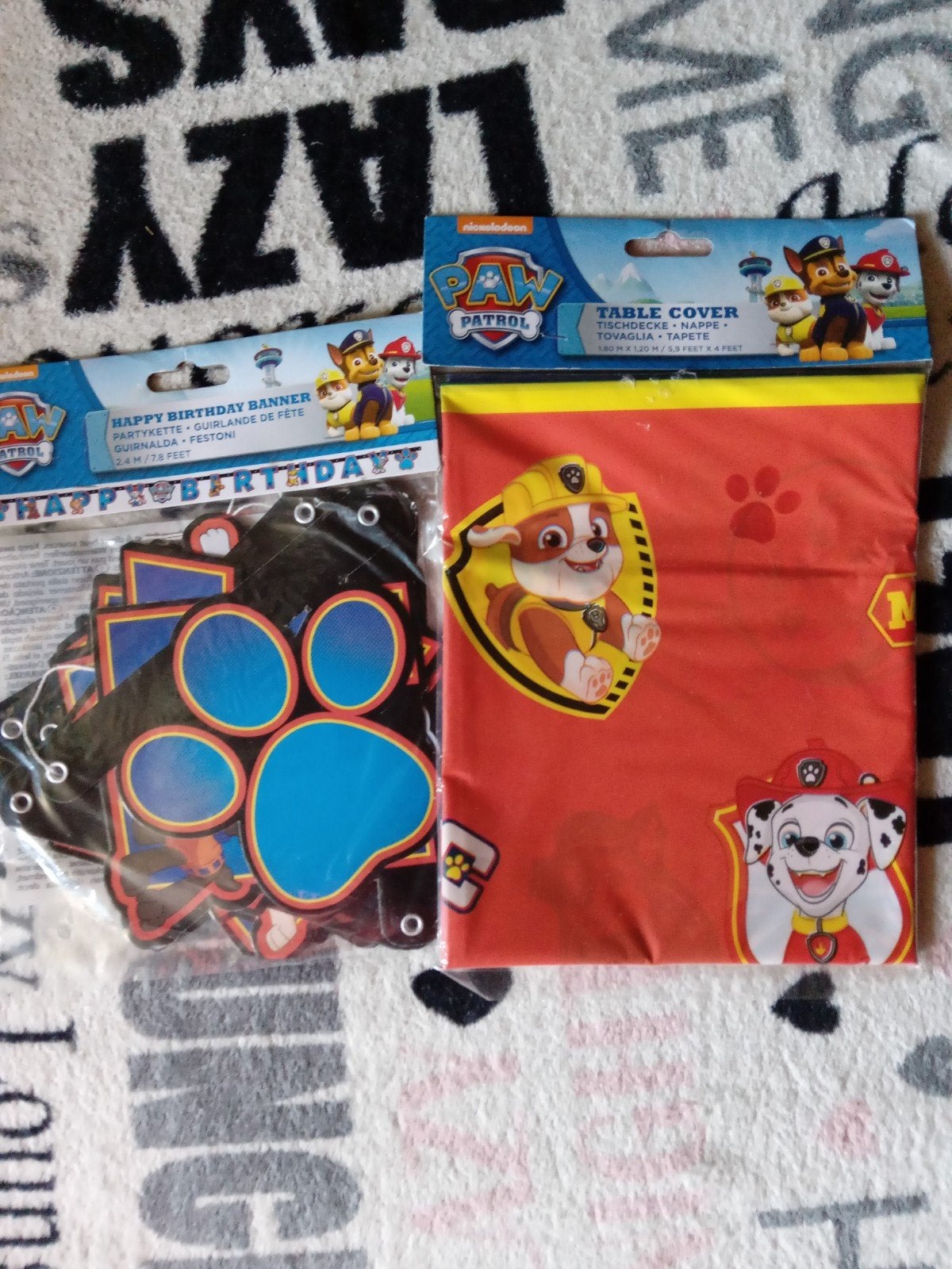 Paw patrol verjaardag slinger en tafelkleed nieuw, Ophalen, Nieuw, Versiering, Verjaardag