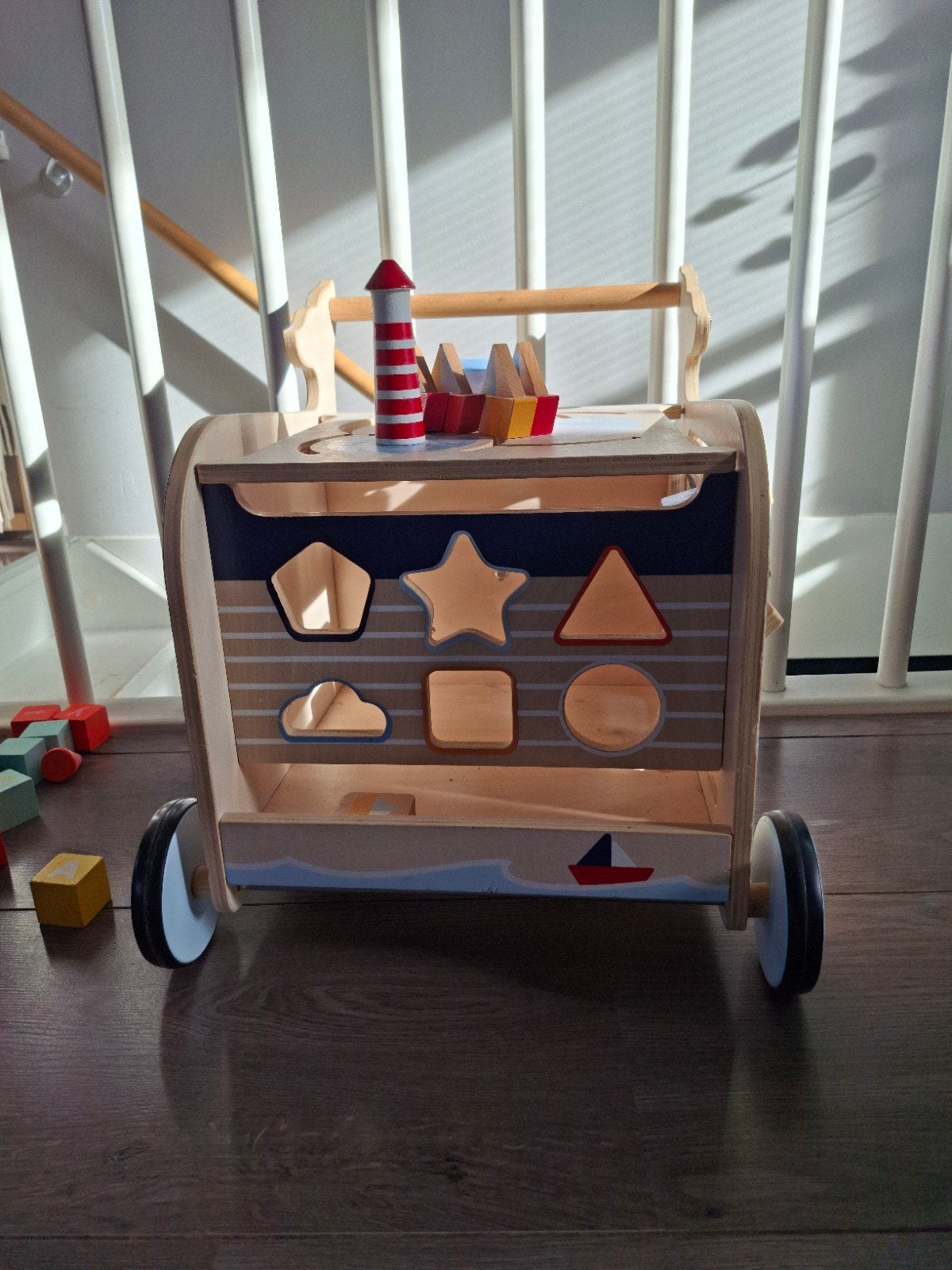 Houten loopwagen, Ophalen, Gebruikt, Overige typen, Met wieltjes