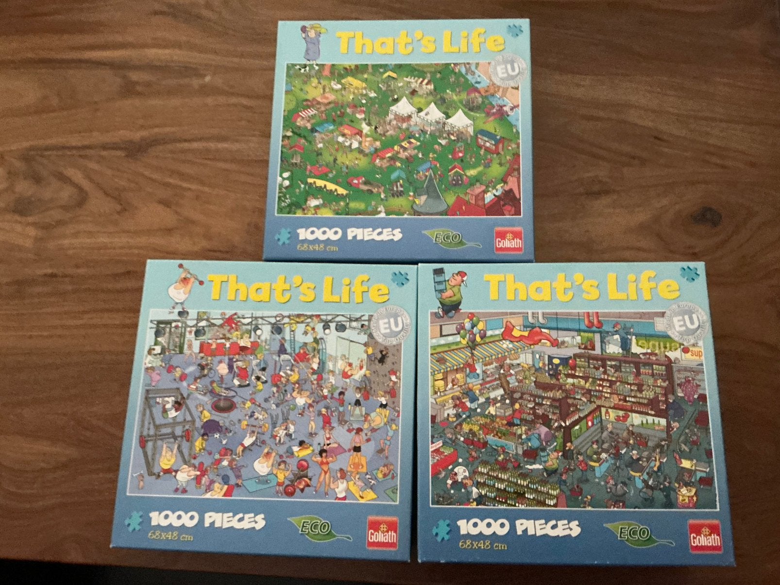 Puzzels thats life en jan van haasteren, Hobby en Vrije tijd, Ophalen of Verzenden, 500 t/m 1500 stukjes, Zo goed als nieuw