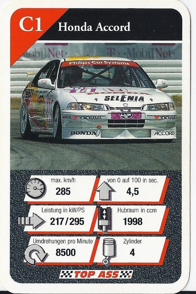 Kw2096 autokaartje autosport honda accord (c1, Ophalen of Verzenden, Zo goed als nieuw, Auto's