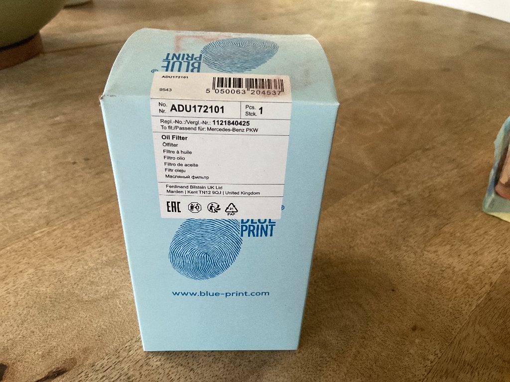 Mercedes oliefilter blue print, Ophalen of Verzenden
