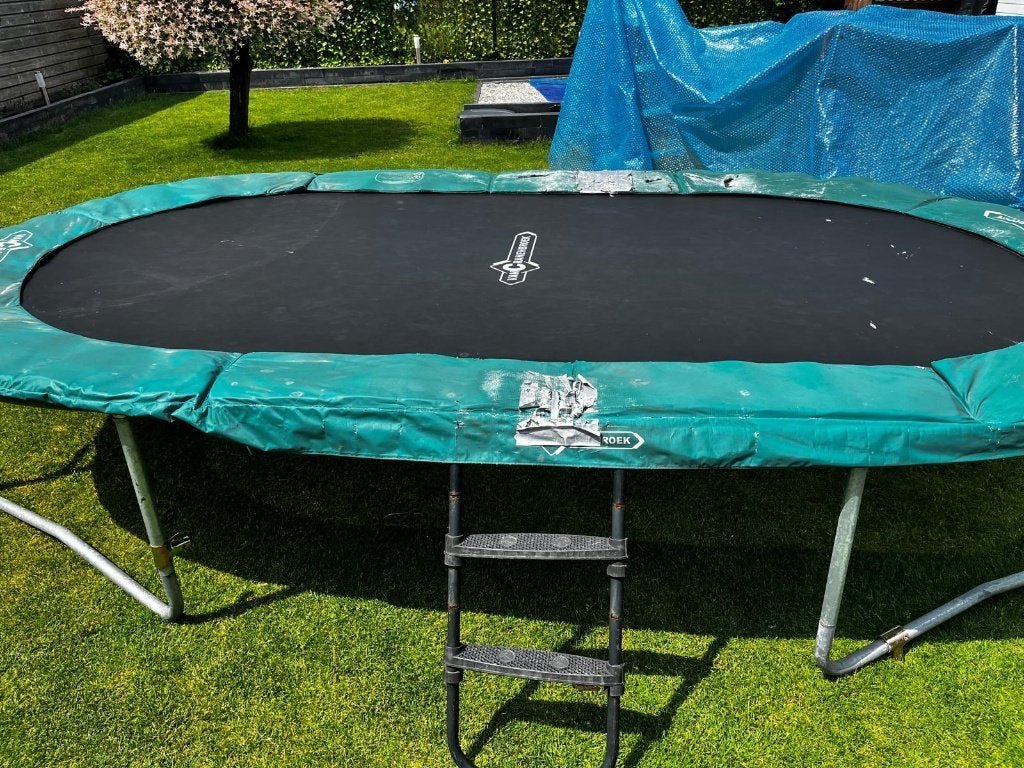 Gebruikte Van Cranenbroek trampoline met ladder, Ophalen, Gebruikt