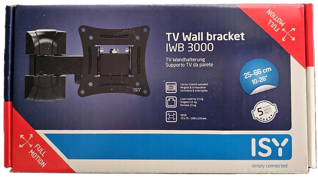 TV Wandbeugel ISY IWB 3000 Nieuw | Draaibaar & Kantelbaar, Ophalen of Verzenden, Nieuw