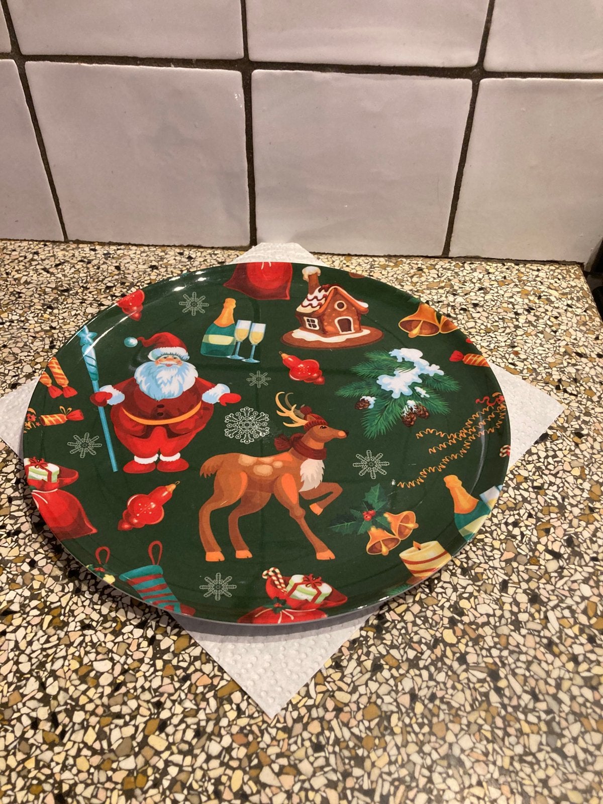 Bord kerst leuk, Ophalen of Verzenden, Zo goed als nieuw