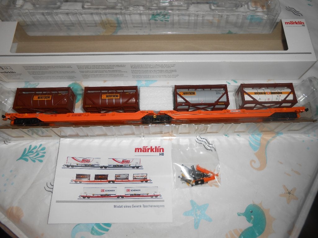 Märklin 47471 SBB Zwitserland dubbele container wagon, Wisselstroom, Ophalen of Verzenden, Märklin, Nieuw