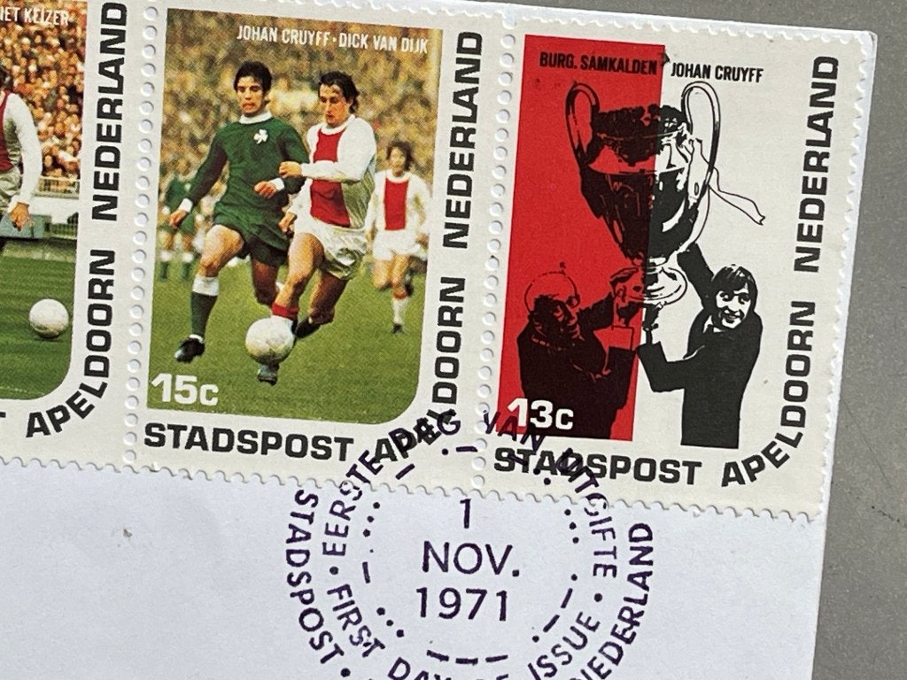 Ajax Europacup I winnaar 1971 (FDC Stadspost Apeldoorn), Ophalen of Verzenden, Onbeschreven, Nederland