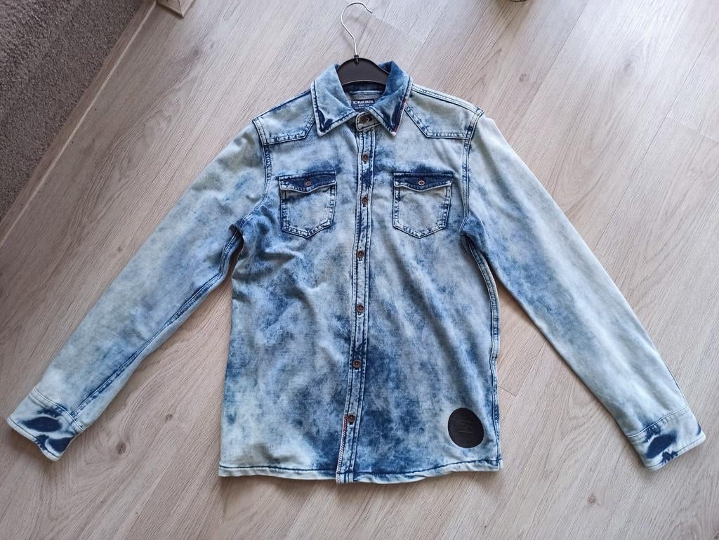 Heerlijk zachte elastische spijkerblouse maat 158, Jongen of Meisje, Blue Rebel, Overhemd of Blouse, Ophalen of Verzenden