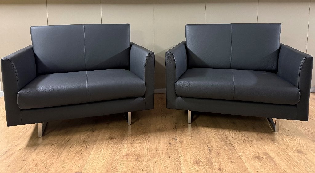 Montis Axel loveseat / fauteuil refurbished nieuw leer Nero, Huis en Inrichting, Nieuw, 75 tot 100 cm, Ophalen of Verzenden, Montis Design