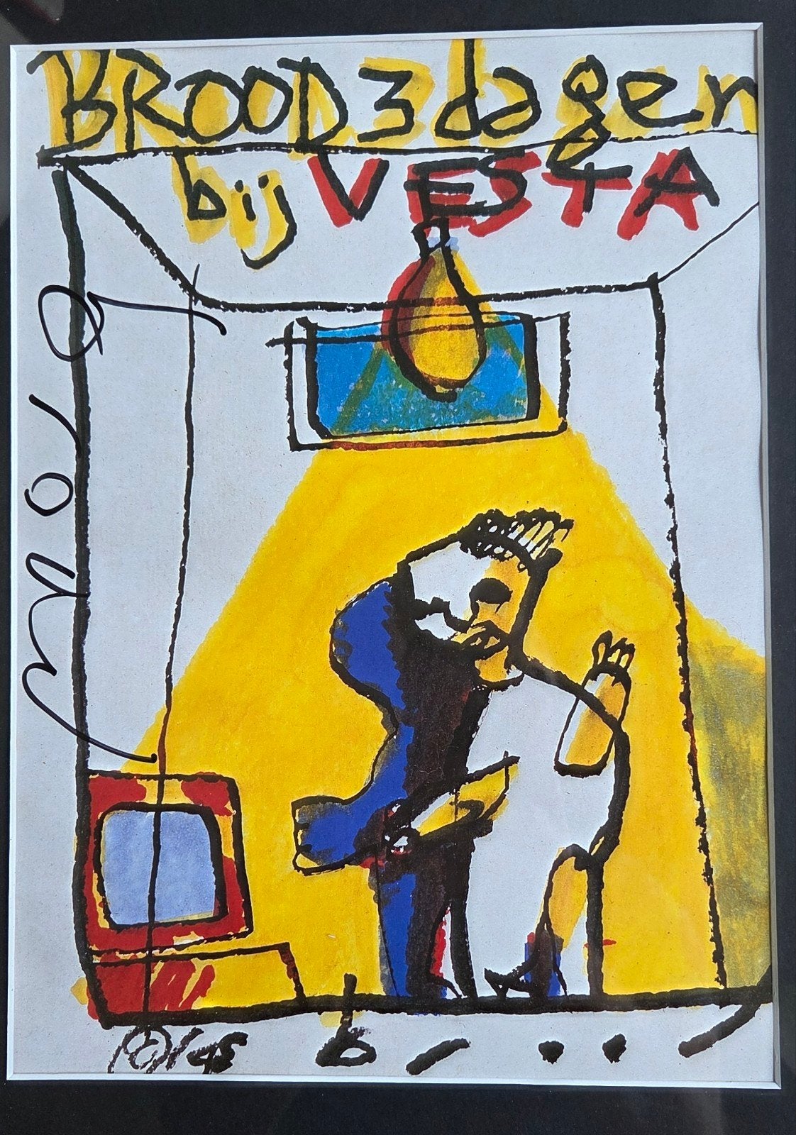 Unieke ingelijste Art Print Herman Brood - Brooddagen Vesta, Ophalen of Verzenden, Print, Print/reproductie, Ingelijst