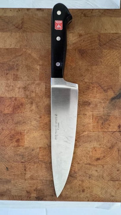 Wüsthof dreizack classic professioneel koksmes 20cm zgan, Ophalen, Zo goed als nieuw, Rvs of Chroom