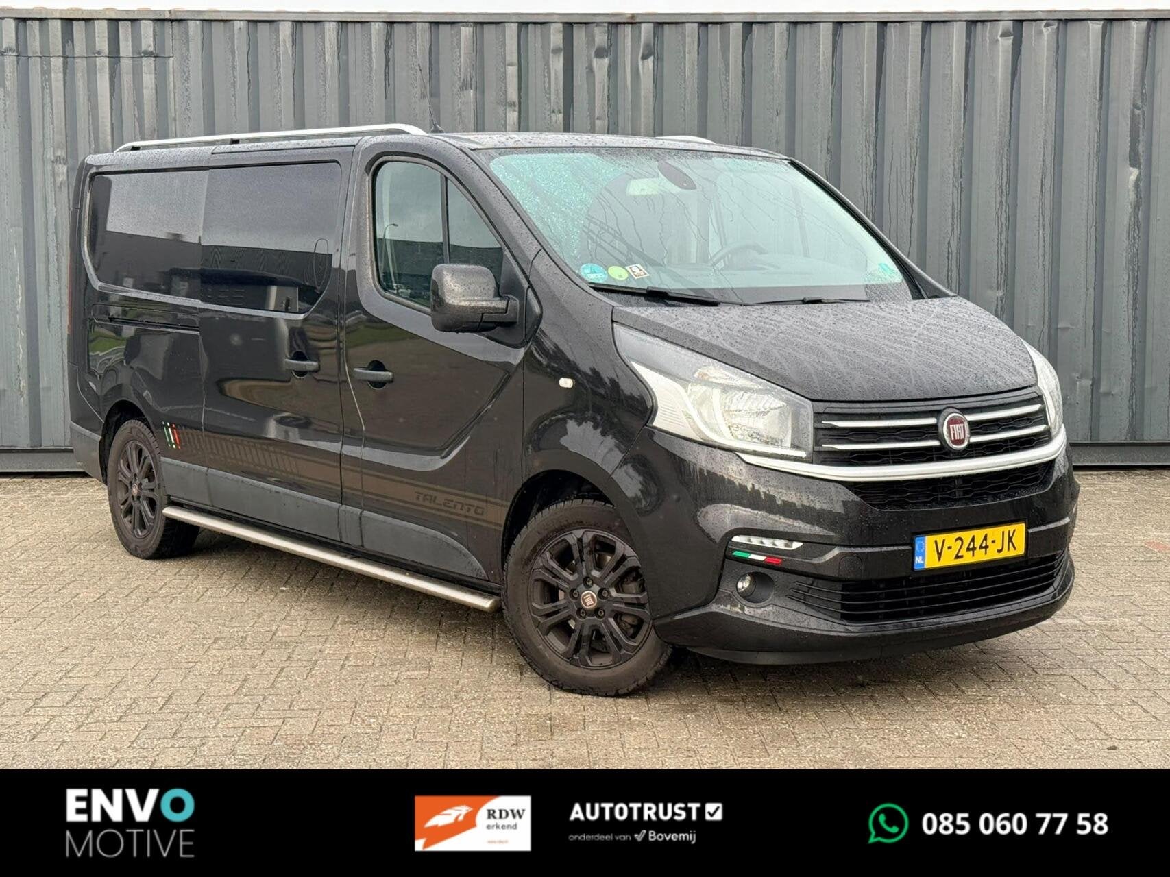 Fiat Talento L2H1 DC 1.6 M-Jet 145pk Squadra LEER 2X SCHUIF, Auto's, 145 pk, Gebruikt, 4 cilinders, Zwart