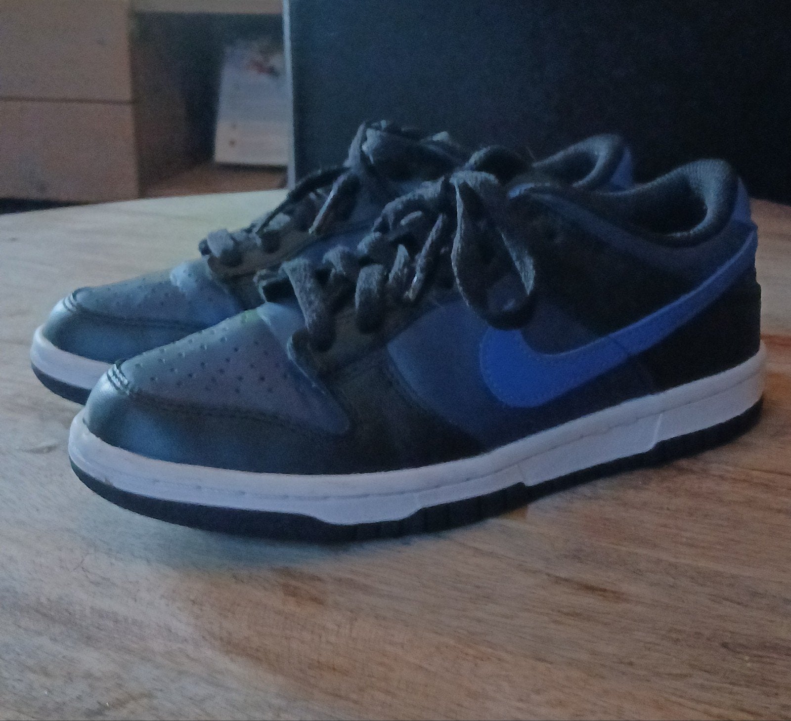 Nike Dunk Low Sneakers Zwart/Blauw Maat 36, Ophalen of Verzenden, Zo goed als nieuw, Blauw