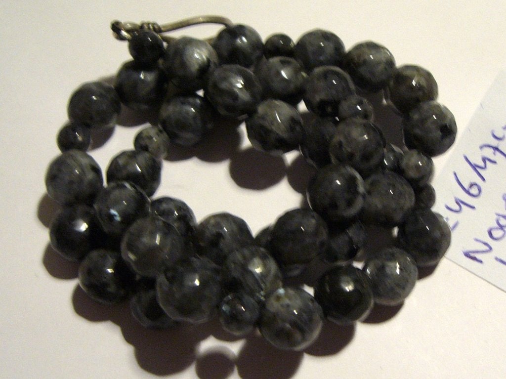 larvikiet ketting noorse labradoriet 46cm mineraal edelsteen, Ophalen of Verzenden, Zo goed als nieuw, Steen of Mineraal, Met edelsteen
