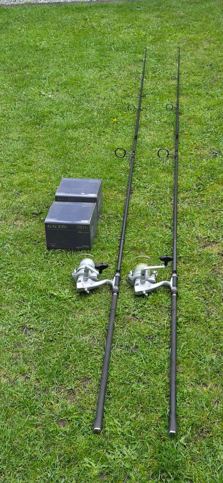 2x Shimano Tribal KJ-SP Werphengel met Mitchell Galion 7003F, Ophalen, Gebruikt, Werphengel