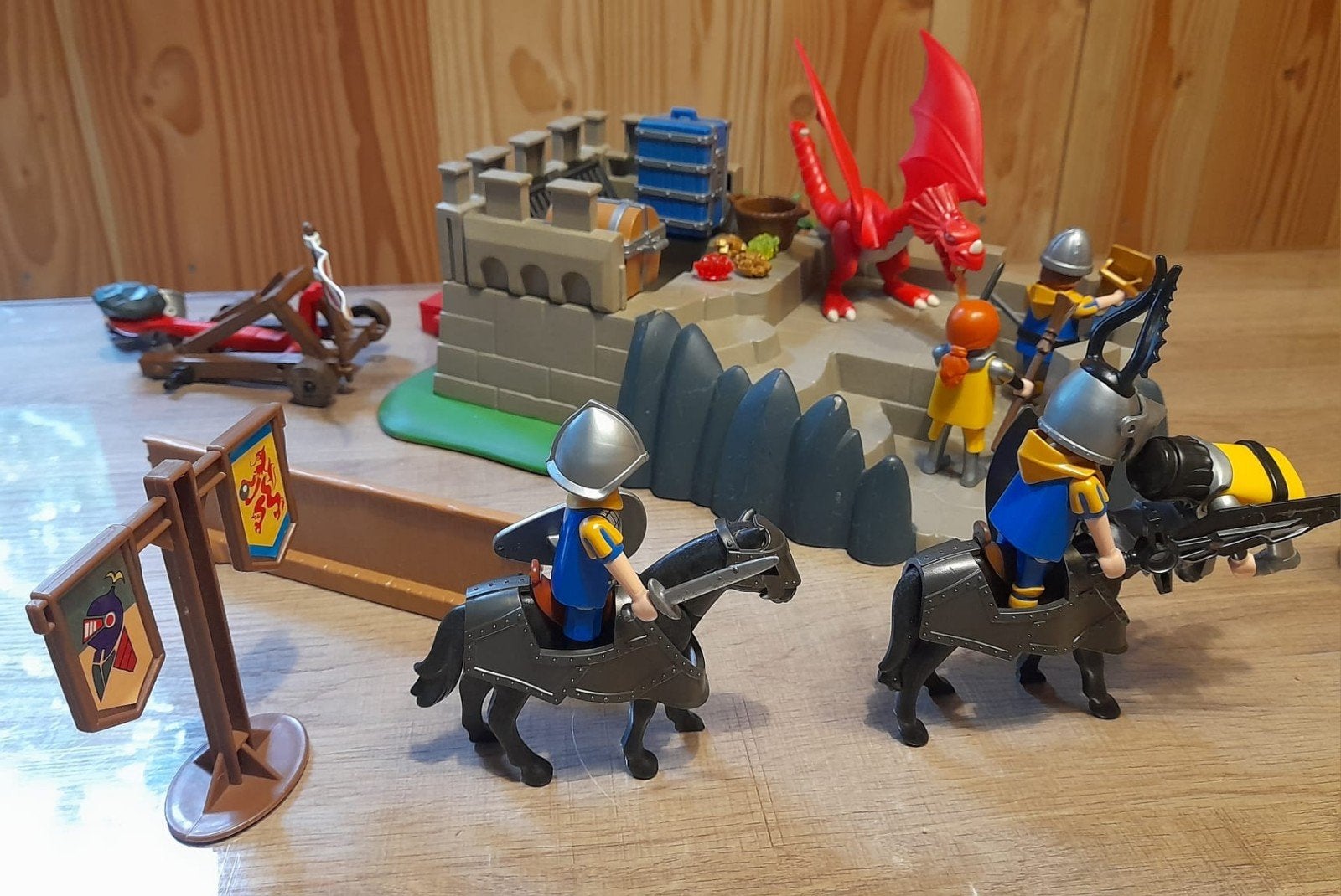 D4 - dubbel Set: Vesting & Ridderburcht met Ridders en DRAKE, Ophalen of Verzenden, Gebruikt