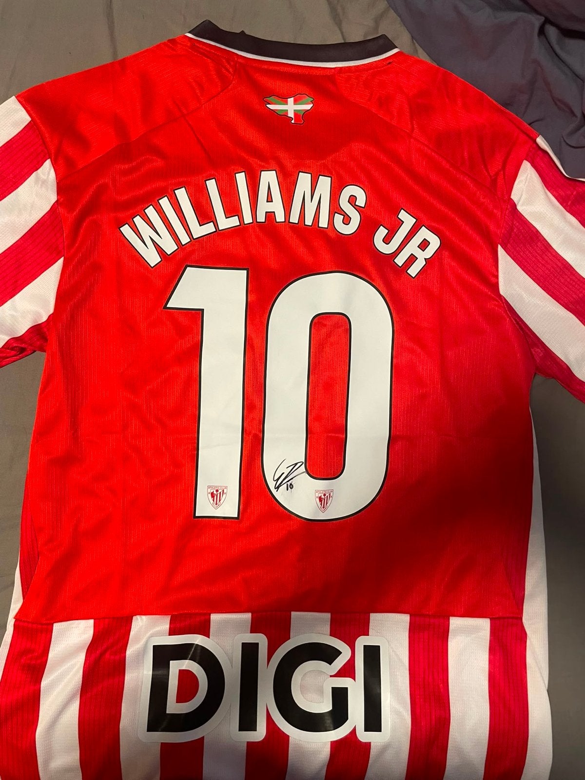 Athletic Bilbao Williams Jr. 10 Shirt Gesigneerd, Maat L, Ophalen of Verzenden, Zo goed als nieuw, Shirt