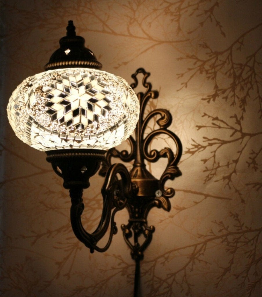 Diverse wandlamp Oosters Arabisch Marrakech glasmozaieklamp, Huis en Inrichting, E14 (klein), Nieuw, Ophalen of Verzenden, Glas